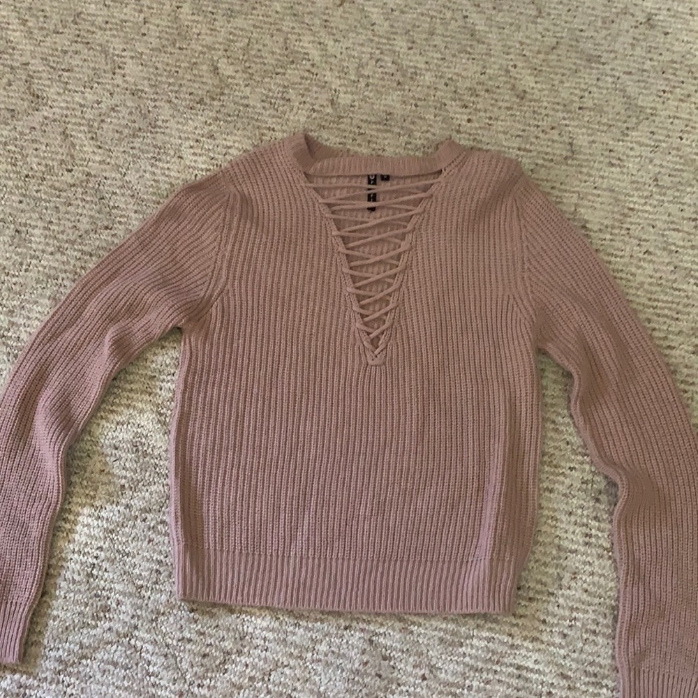 poof! Pink sweater, size medium
